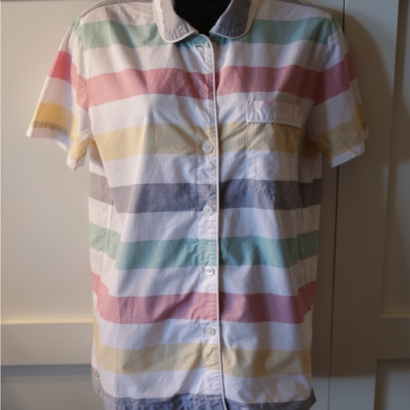 Striped Short Sleeve Pajama Top - Picture 3 of 4